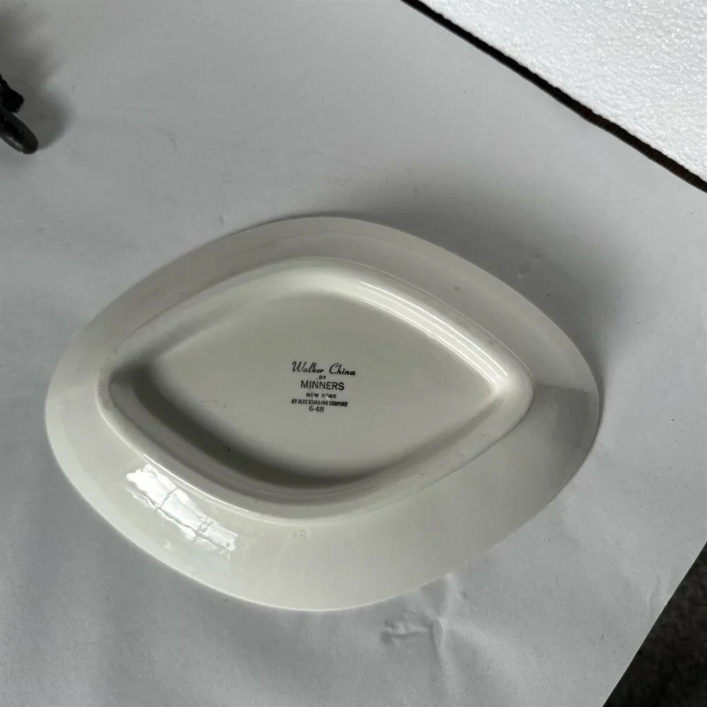Walker China Diamond Shape Platter By Minners New York 6-48 White Restaurantware